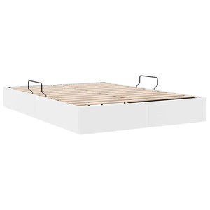 Κρεβάτι Αποθήκης Καθαρό Λευκό 137 x 190 cm Τεχνητό δέρμα - Pakobazaar