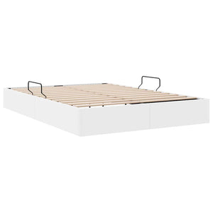 Κρεβάτι Αποθήκης Καθαρό Λευκό 137 x 190 cm Τεχνητό δέρμα - Pakobazaar