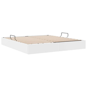 Κρεβάτι Αποθήκης Καθαρό Λευκό 193 x 203 cm Τεχνητό δέρμα - Pakobazaar