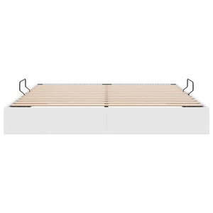 Κρεβάτι Αποθήκης Καθαρό Λευκό 193 x 203 cm Τεχνητό δέρμα - Pakobazaar