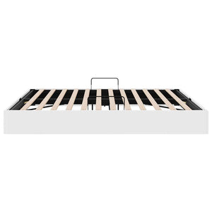 Κρεβάτι Αποθήκης Καθαρό Λευκό 193 x 203 cm Τεχνητό δέρμα - Pakobazaar