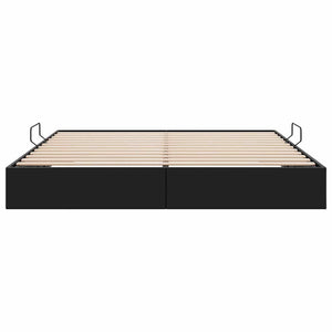 Κρεβάτι Αποθήκης με αποθήκευση Μαύρο 183 x 213 cm Τεχνητό δέρμα - Pakobazaar