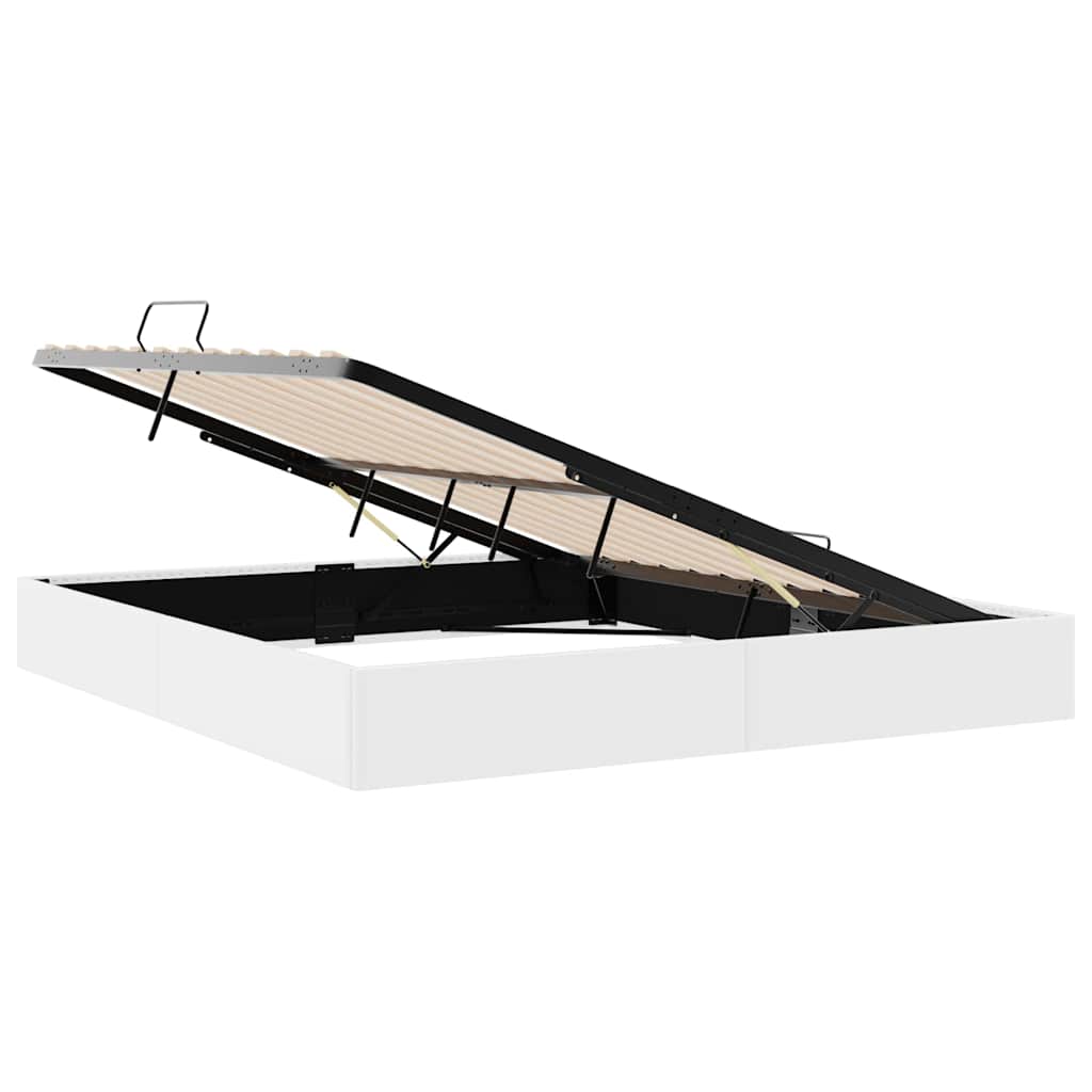 Κρεβάτι Αποθήκης Καθαρό Λευκό 183 x 213 cm Τεχνητό δέρμα - Pakobazaar