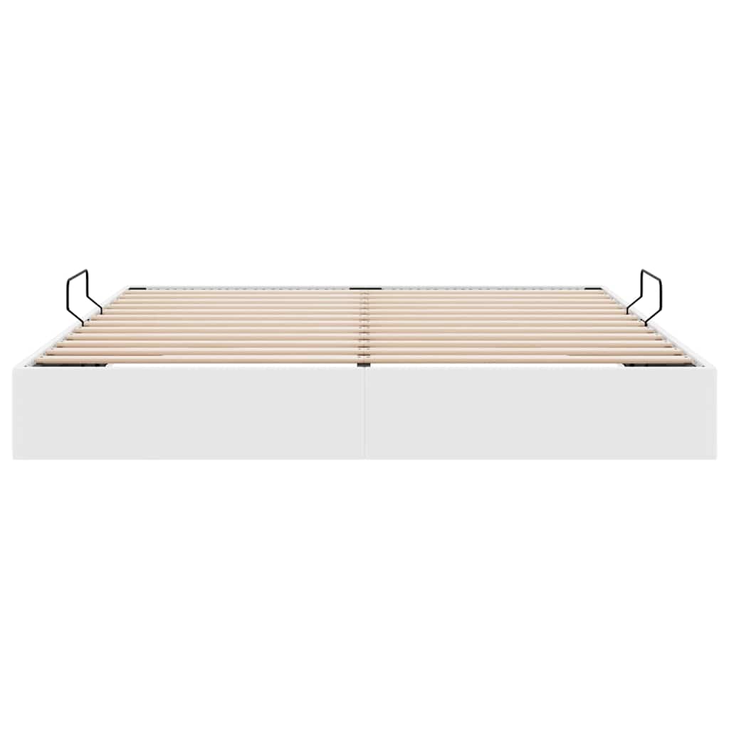 Κρεβάτι Αποθήκης Καθαρό Λευκό 183 x 213 cm Τεχνητό δέρμα - Pakobazaar