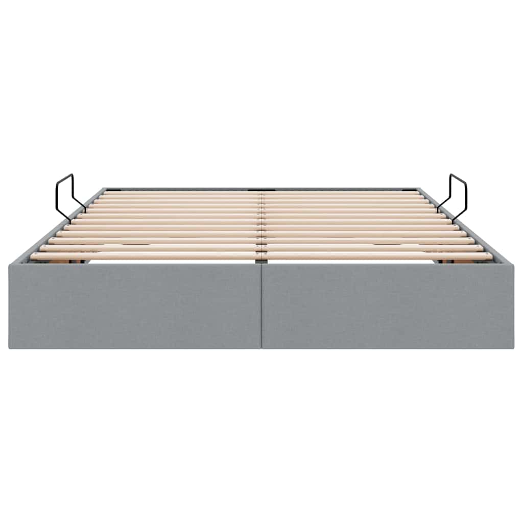 Κρεβάτι Αποθήκης με στρώμα Ανοιχτό γκρι 135 x 190 cm ύφασμα