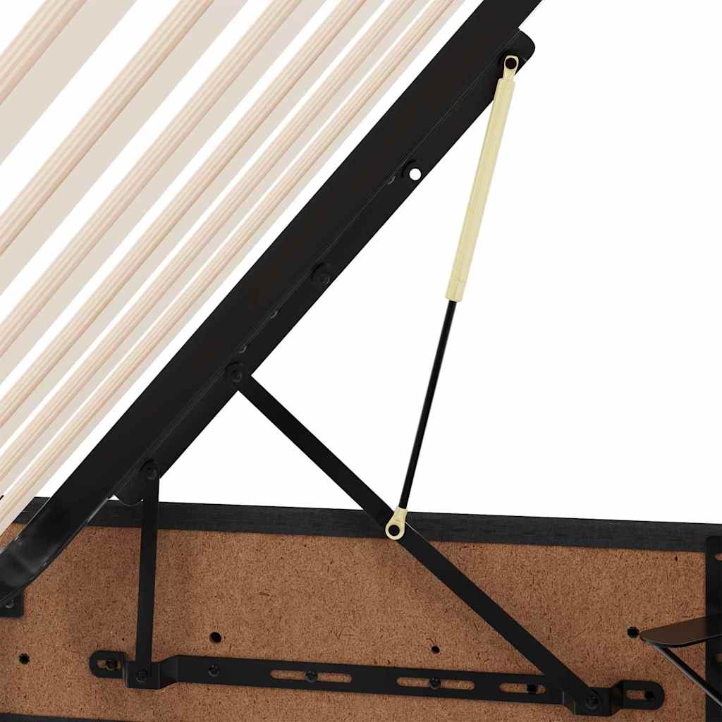 Κρεβάτι Αποθήκης με στρώμα Μαύρο 135 x 190 cm ύφασμα - Pakobazaar