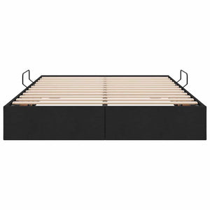 Κρεβάτι Αποθήκης με αποθήκευση Μαύρο 135 x 190 cm Ύφασμα
