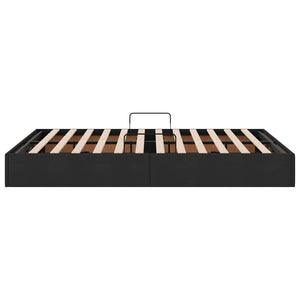 Κρεβάτι Αποθήκης με αποθήκευση Μαύρο 135 x 190 cm Ύφασμα