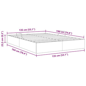 Κρεβάτι Αποθήκης με αποθήκευση Μαύρο 135 x 190 cm Ύφασμα