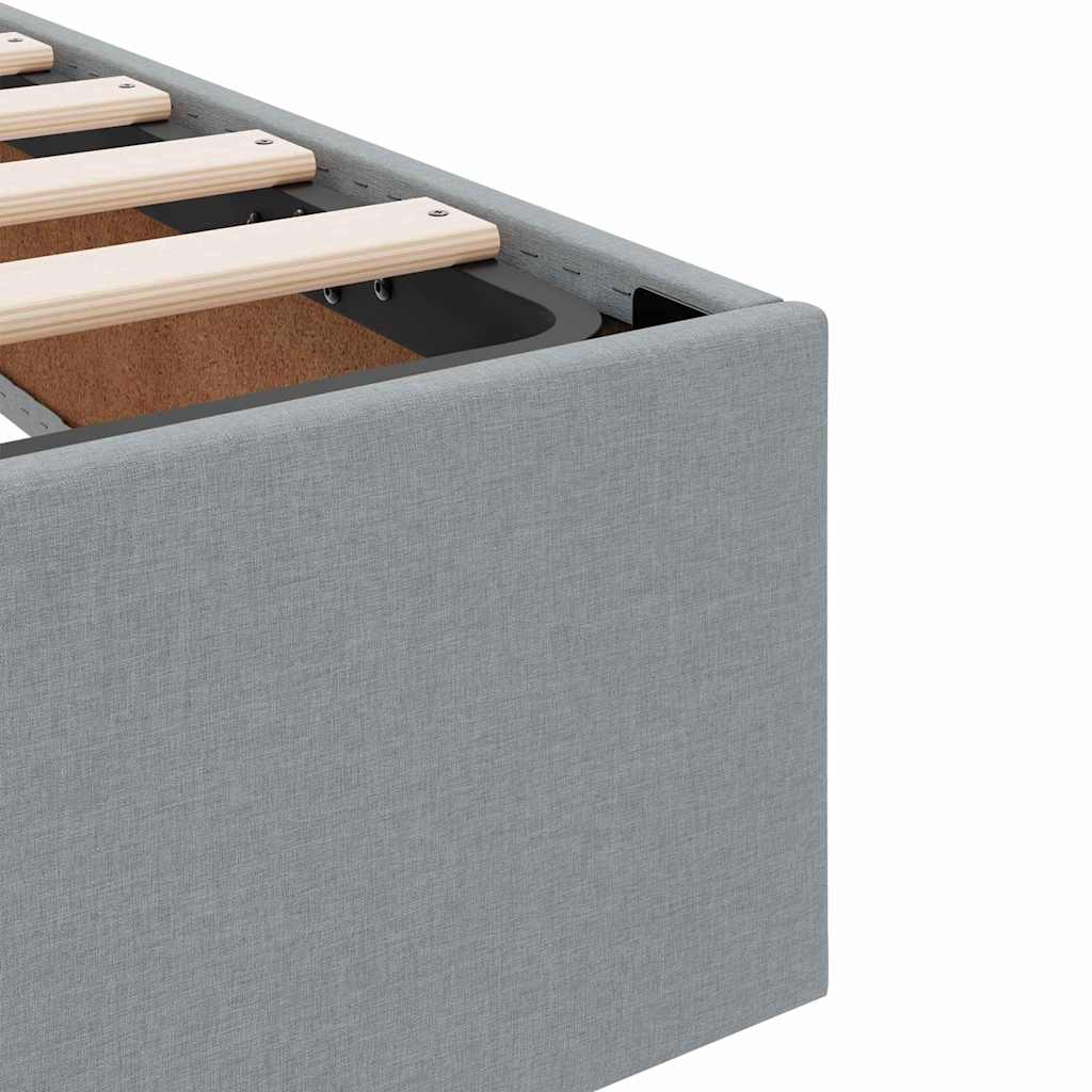 Κρεβάτι Αποθήκης με στρώμα Ανοιχτό γκρι 180 x 200 cm ύφασμα