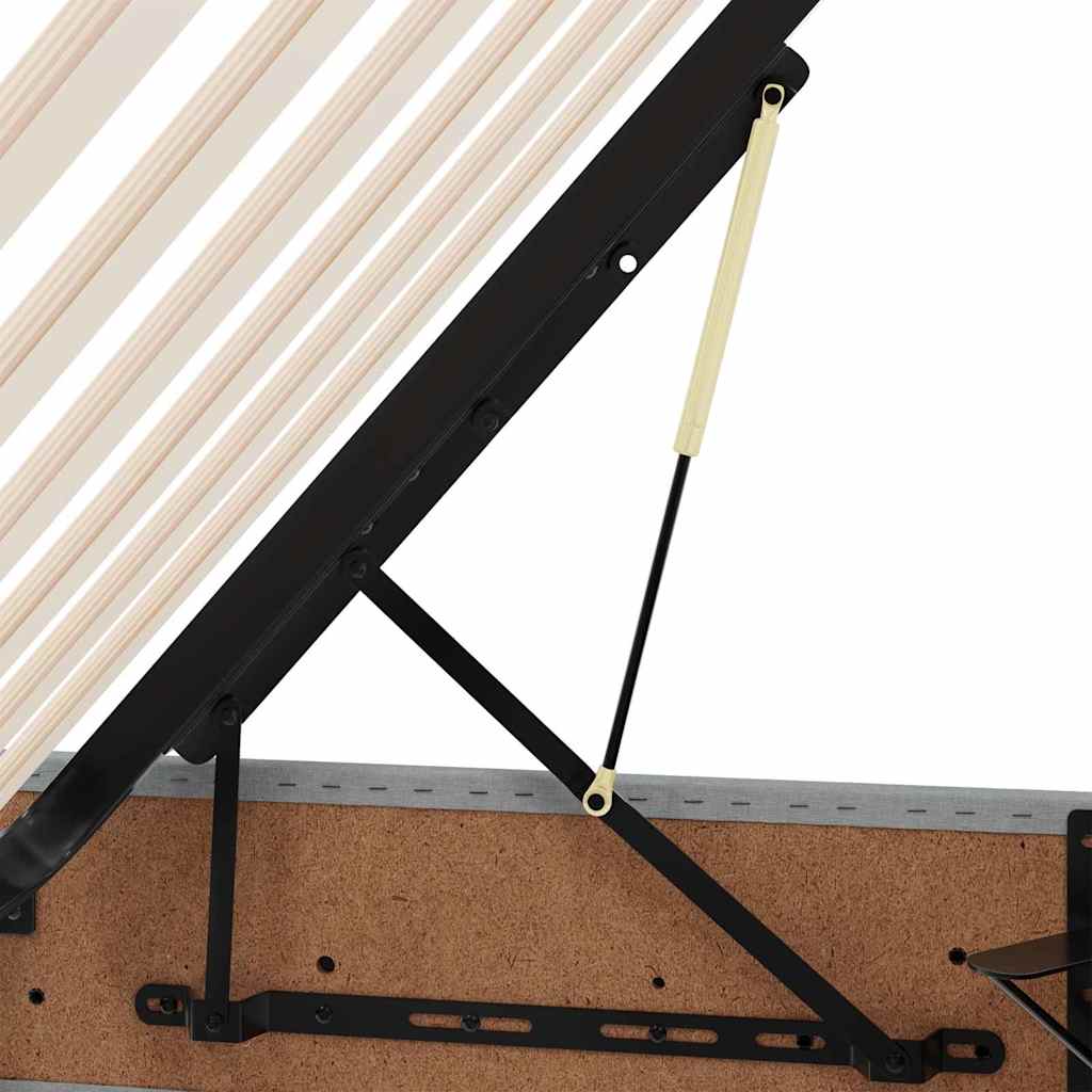 Κρεβάτι Αποθήκης με στρώμα Ανοιχτό γκρι 180 x 200 cm ύφασμα