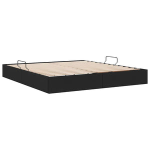 Κρεβάτι Αποθήκης με αποθήκευση Μαύρο 180 x 200 cm Ύφασμα