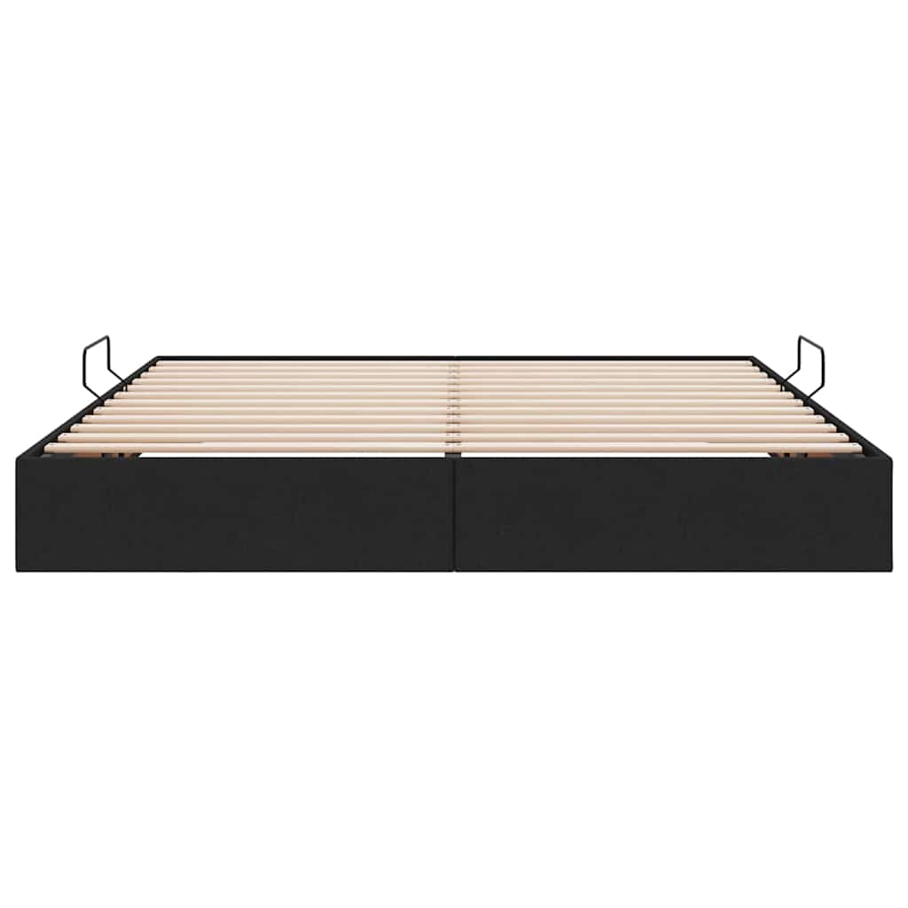 Κρεβάτι Αποθήκης με αποθήκευση Μαύρο 180 x 200 cm Ύφασμα