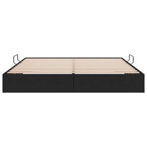 Κρεβάτι Αποθήκης με αποθήκευση Μαύρο 180 x 200 cm Ύφασμα