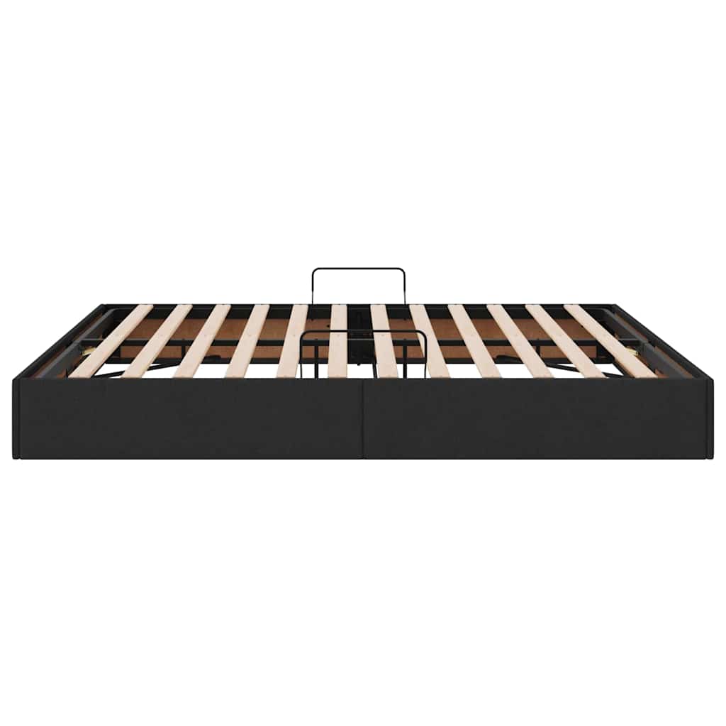 Κρεβάτι Αποθήκης με αποθήκευση Μαύρο 180 x 200 cm Ύφασμα