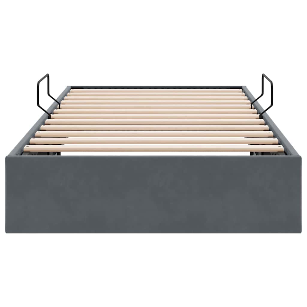 Κρεβάτι Αποθήκης με στρώμα Σκούρο Γκρι 100 x 190 cm Βελούδο - Pakobazaar