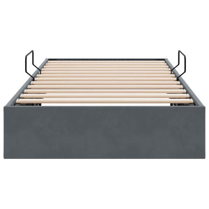 Κρεβάτι Αποθήκης με στρώμα Σκούρο Γκρι 100 x 190 cm Βελούδο - Pakobazaar
