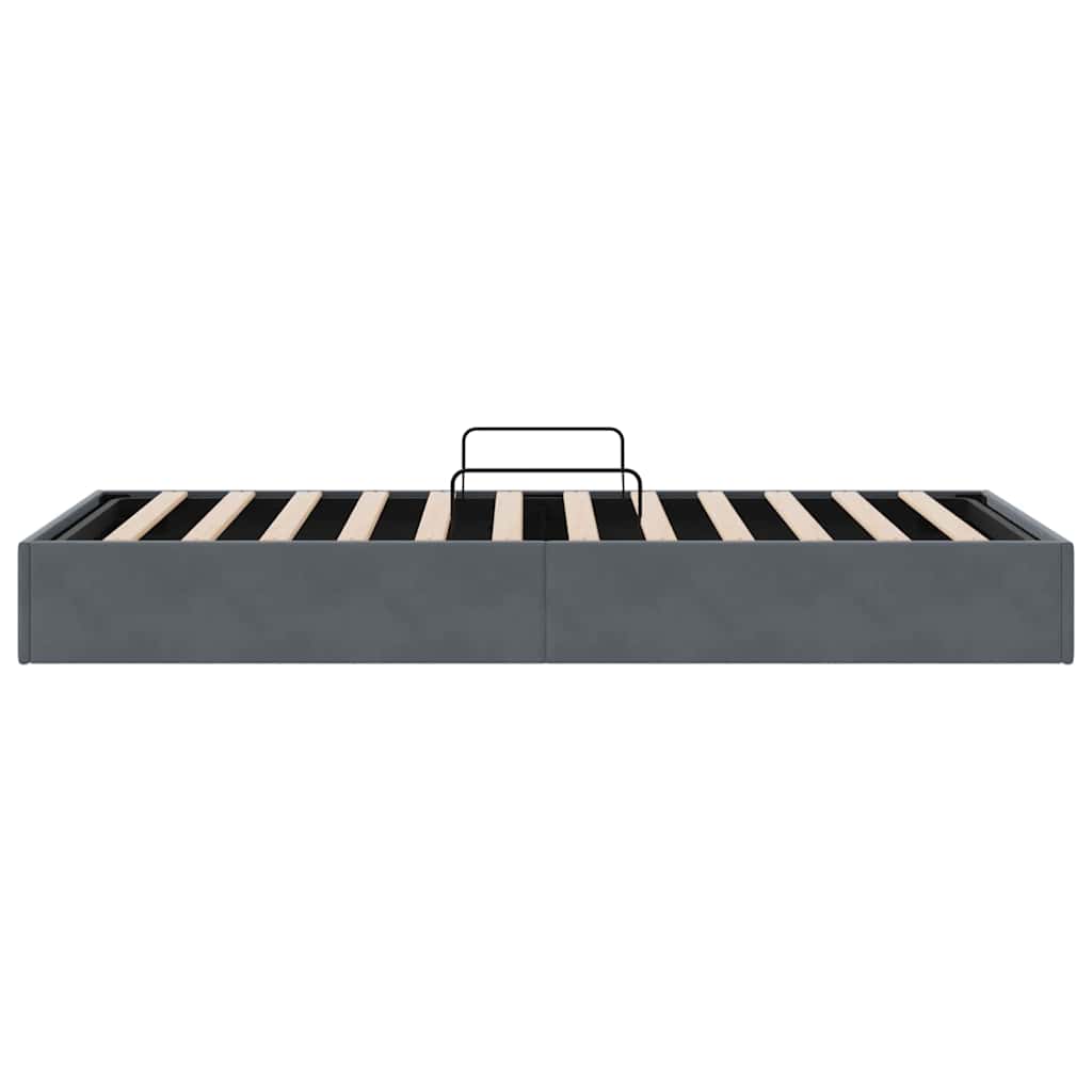 Κρεβάτι Αποθήκης με στρώμα Σκούρο Γκρι 100 x 190 cm Βελούδο - Pakobazaar