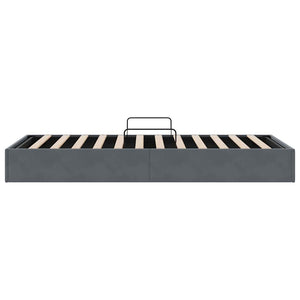 Κρεβάτι Αποθήκης με στρώμα Σκούρο Γκρι 100 x 190 cm Βελούδο - Pakobazaar