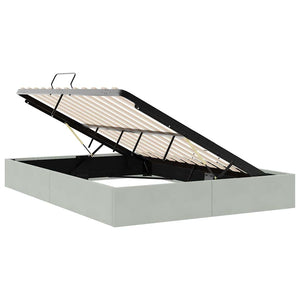Κρεβάτι Αποθήκης Ανοιχτό γκρι 137 x 190 cm Βελούδο - Pakobazaar