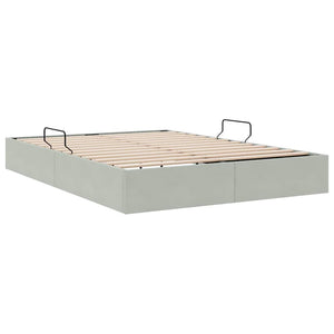 Κρεβάτι Αποθήκης Ανοιχτό γκρι 137 x 190 cm Βελούδο - Pakobazaar