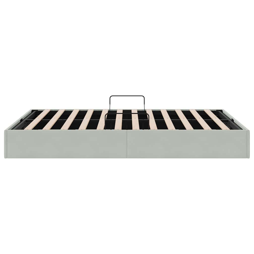 Κρεβάτι Αποθήκης Ανοιχτό γκρι 137 x 190 cm Βελούδο