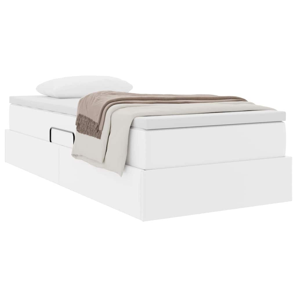 Κρεβάτι με αποθηκευτικό χώρο και στρώμα Λευκό 90 x 190 cm - Pakobazaar