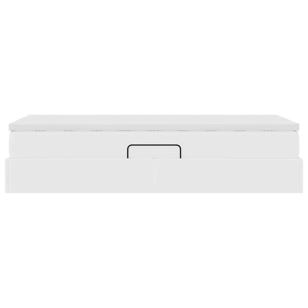 Κρεβάτι με αποθηκευτικό χώρο και στρώμα Λευκό 90 x 190 cm - Pakobazaar