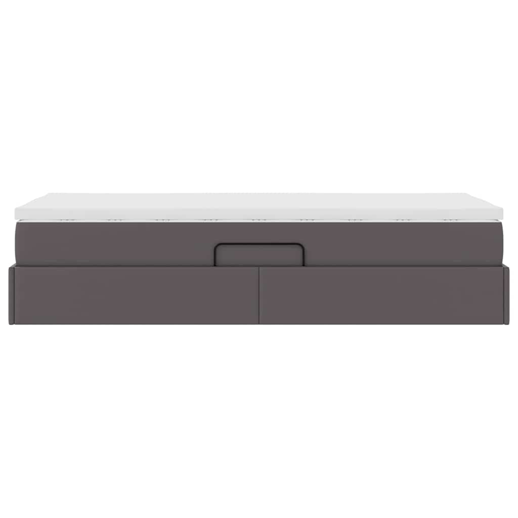 Κρεβάτι με αποθηκευτικό χώρο και στρώμα Γκρι 90 x 190 cm - Pakobazaar