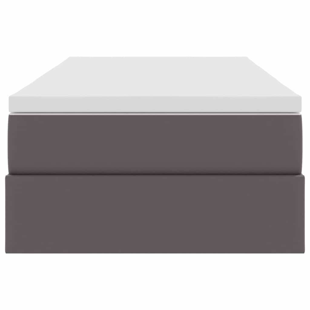 Κρεβάτι με αποθηκευτικό χώρο και στρώμα Γκρι 90 x 200 cm