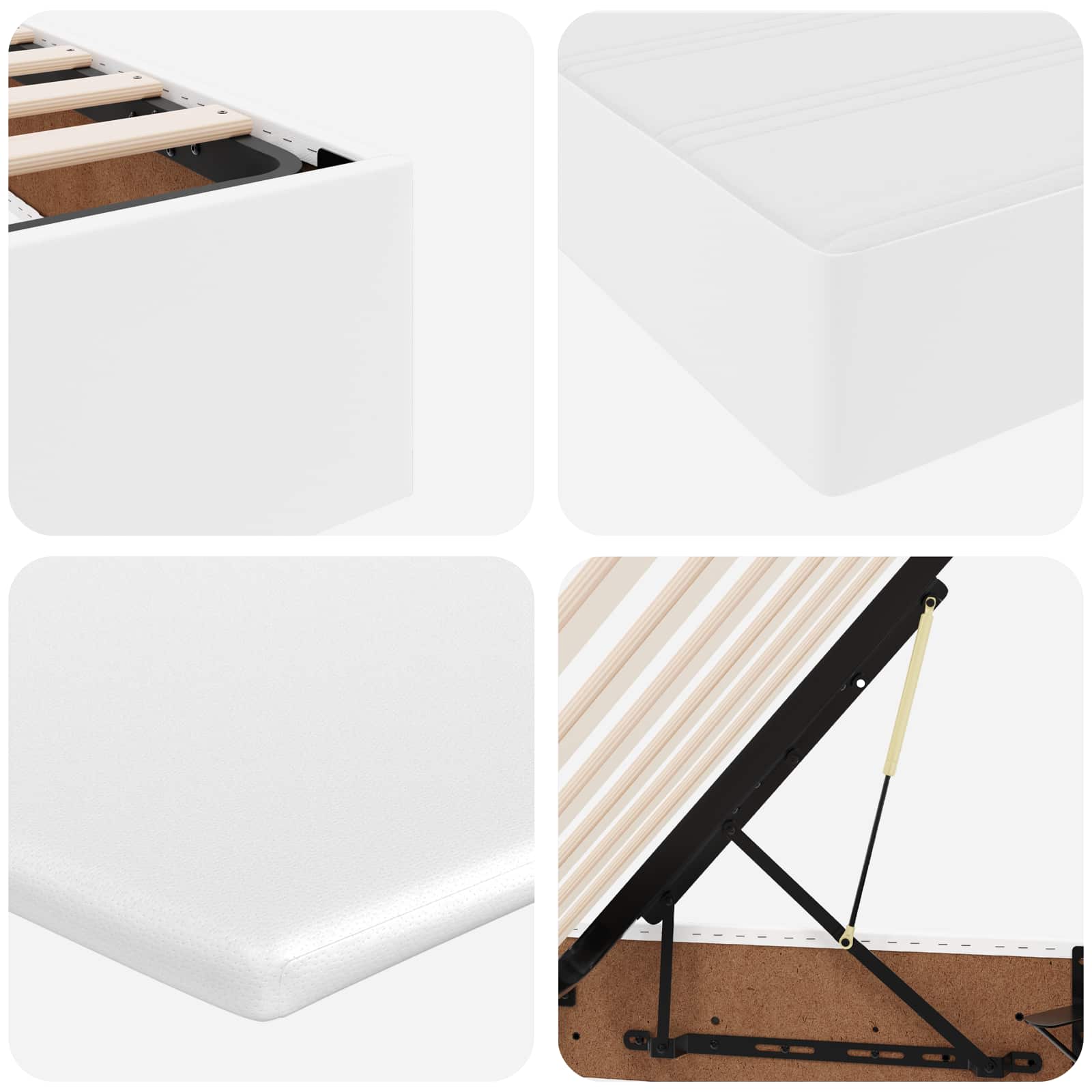 Κρεβάτι με αποθηκευτικό χώρο και στρώμα Λευκό 140 x 190 cm