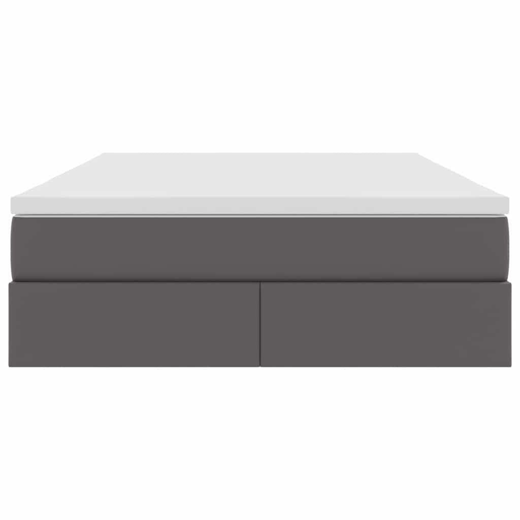 Κρεβάτι με αποθηκευτικό χώρο και στρώμα Γκρι 140 x 190 cm