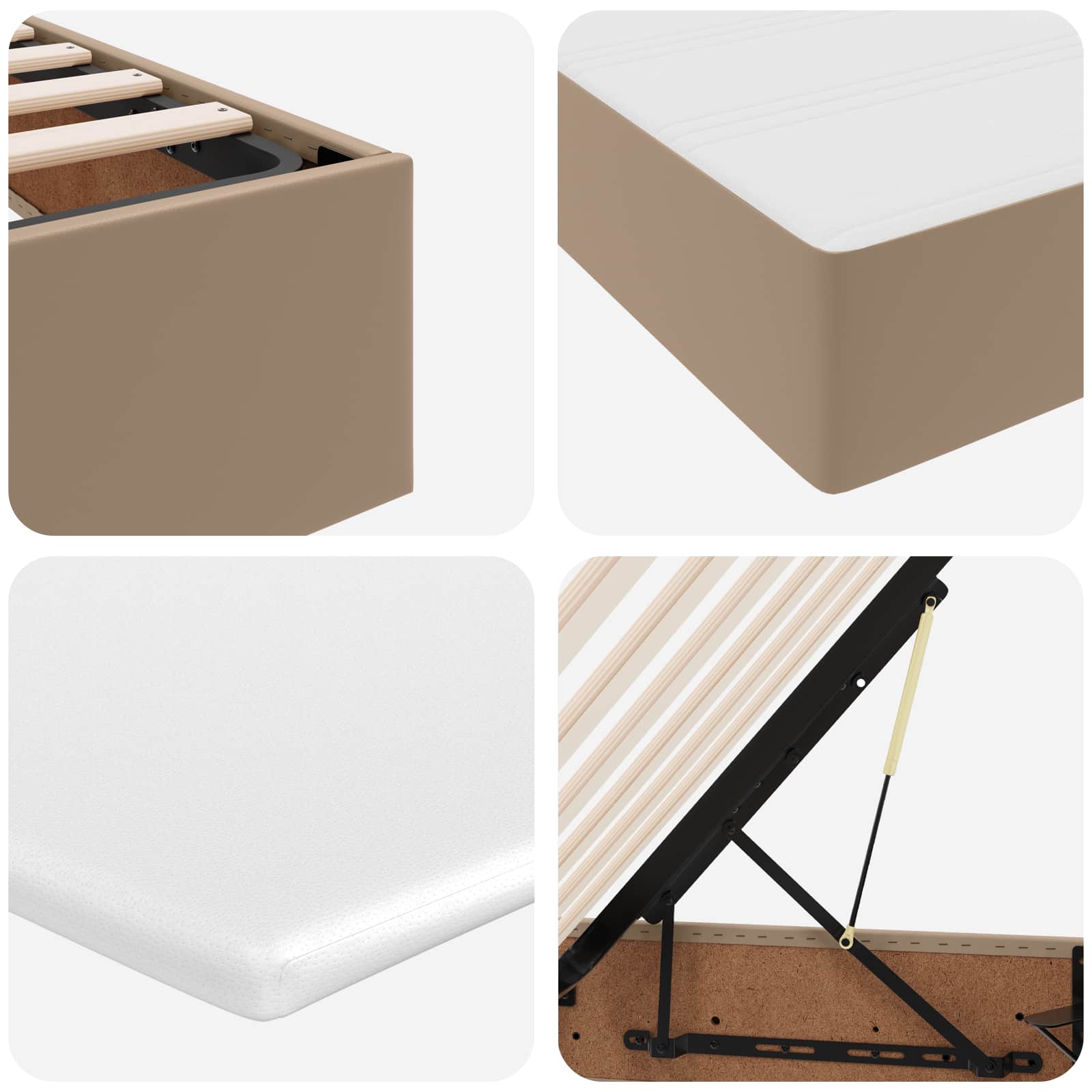 Κρεβάτι με αποθηκευτικό χώρο και στρώμα Καπουτσίνο 180 x 200 cm - Pakobazaar