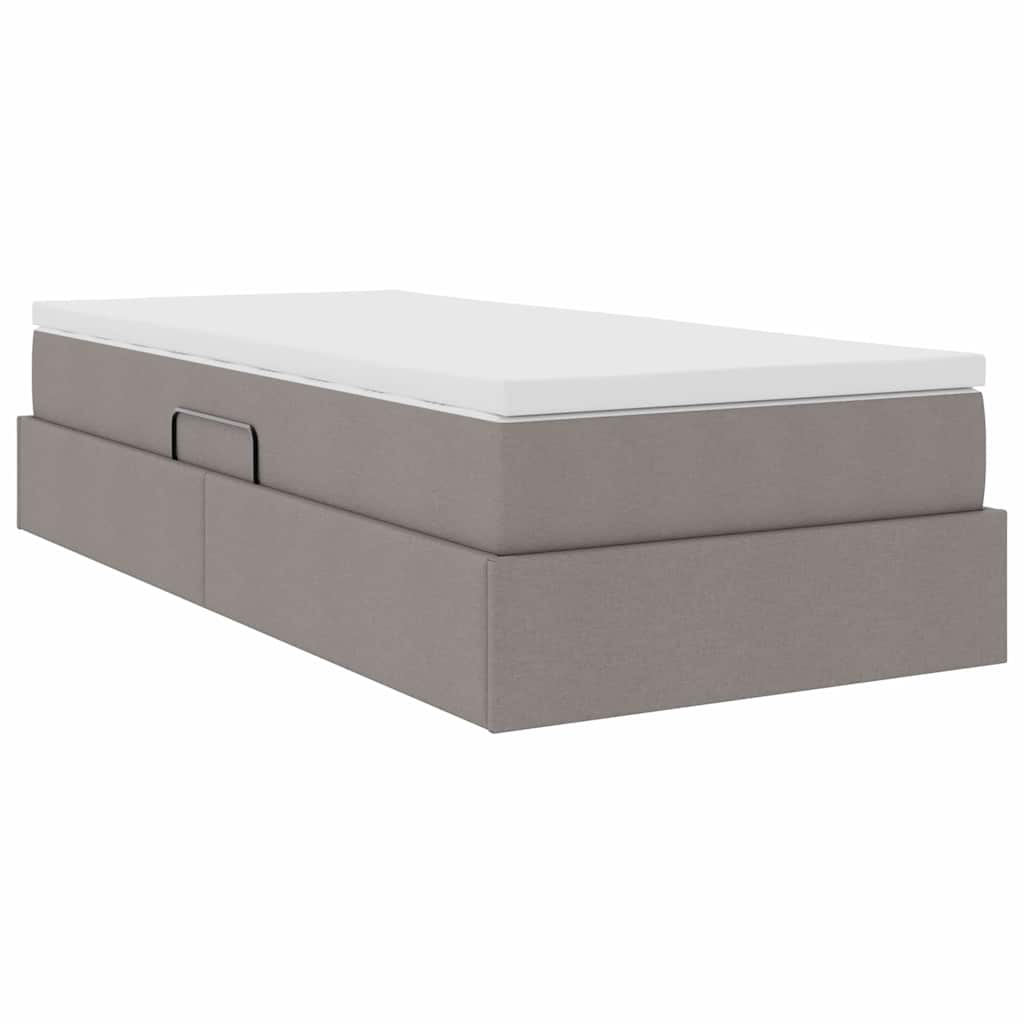 Κρεβάτι με αποθηκευτικό χώρο και στρώμα Taupe 90 x 200 cm