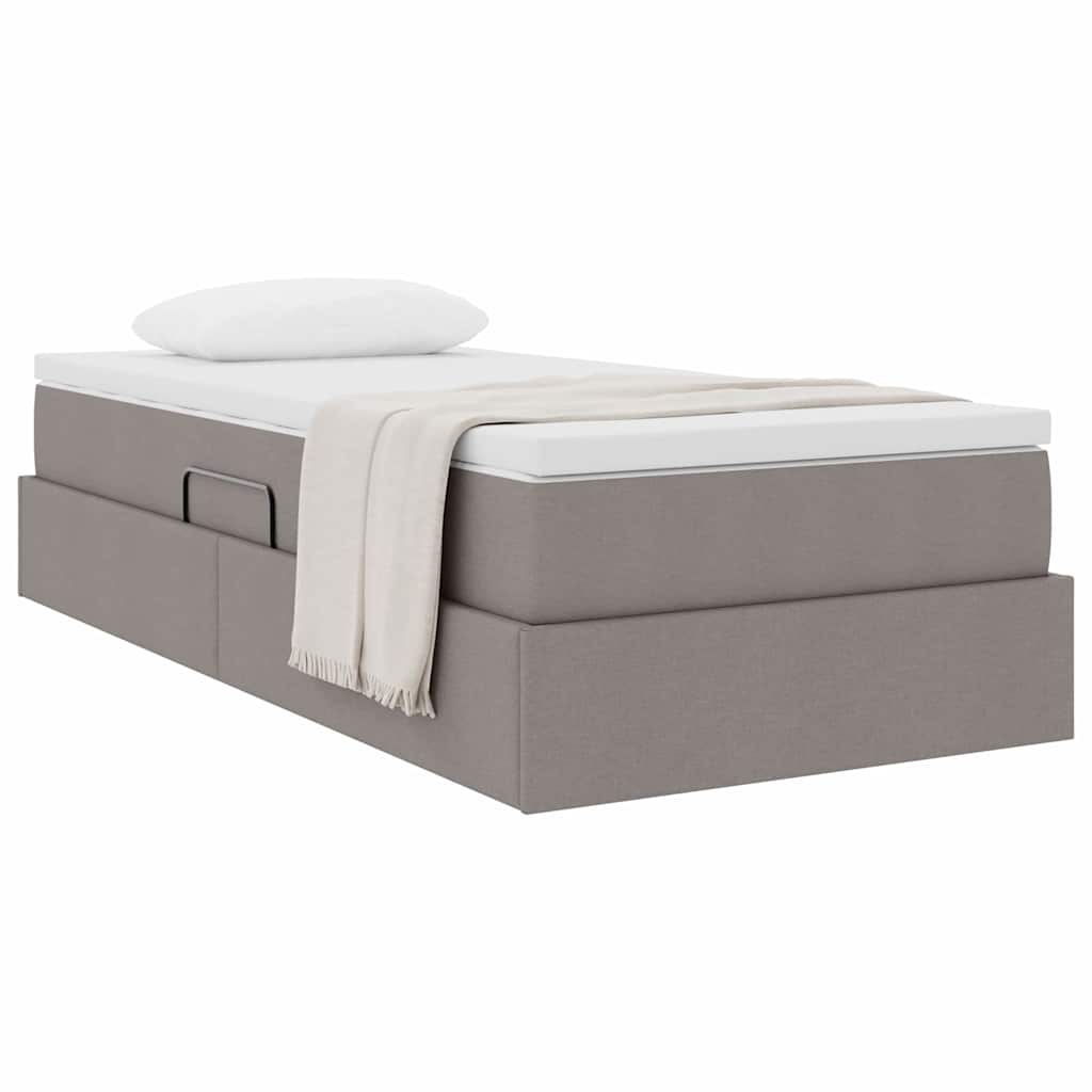 Κρεβάτι με αποθηκευτικό χώρο και στρώμα Taupe 90 x 200 cm