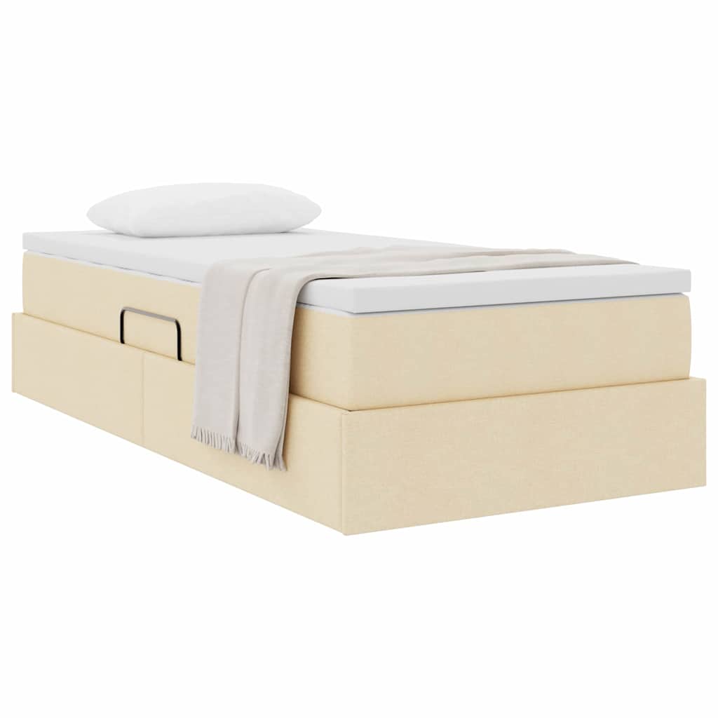 Κρεβάτι με αποθηκευτικό χώρο και στρώμα Κρεμ 90 x 200 cm
