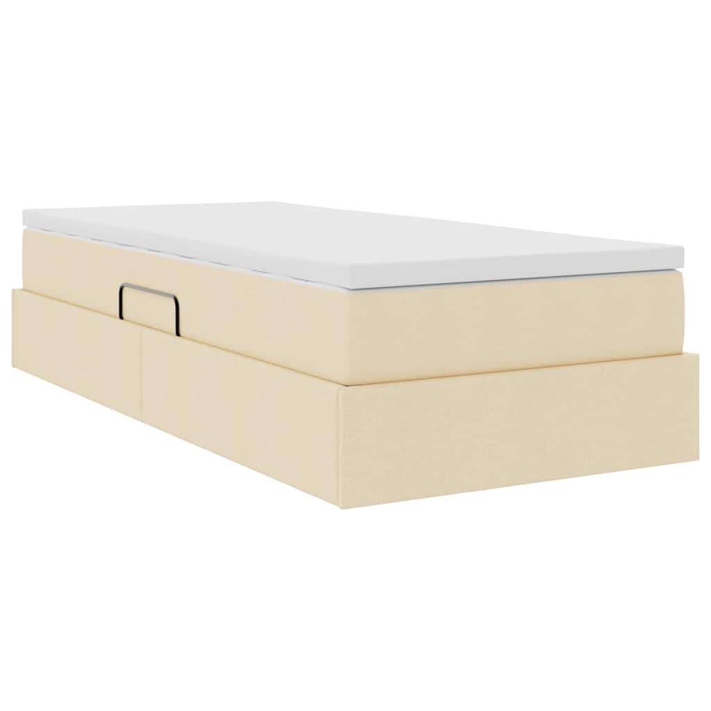 Κρεβάτι με αποθηκευτικό χώρο και στρώμα Κρεμ 100 x 200 cm