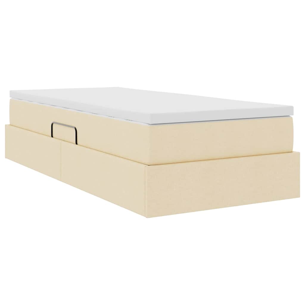 Κρεβάτι με αποθηκευτικό χώρο και στρώμα Κρεμ 100 x 200 cm