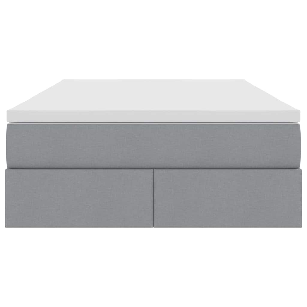 Κρεβάτι με αποθηκευτικό χώρο και στρώμα με στρώμα Ανοιχτό γκρι - Pakobazaar