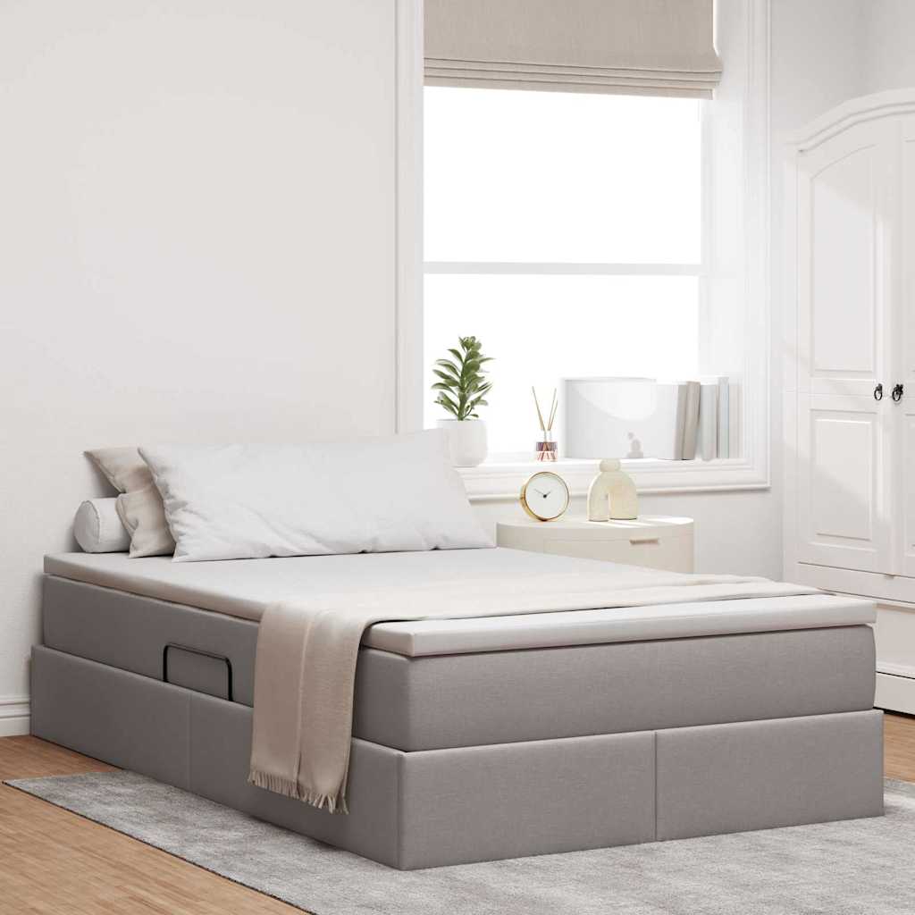 Κρεβάτι με αποθηκευτικό χώρο και στρώμα Taupe 120 x 200 cm - Pakobazaar