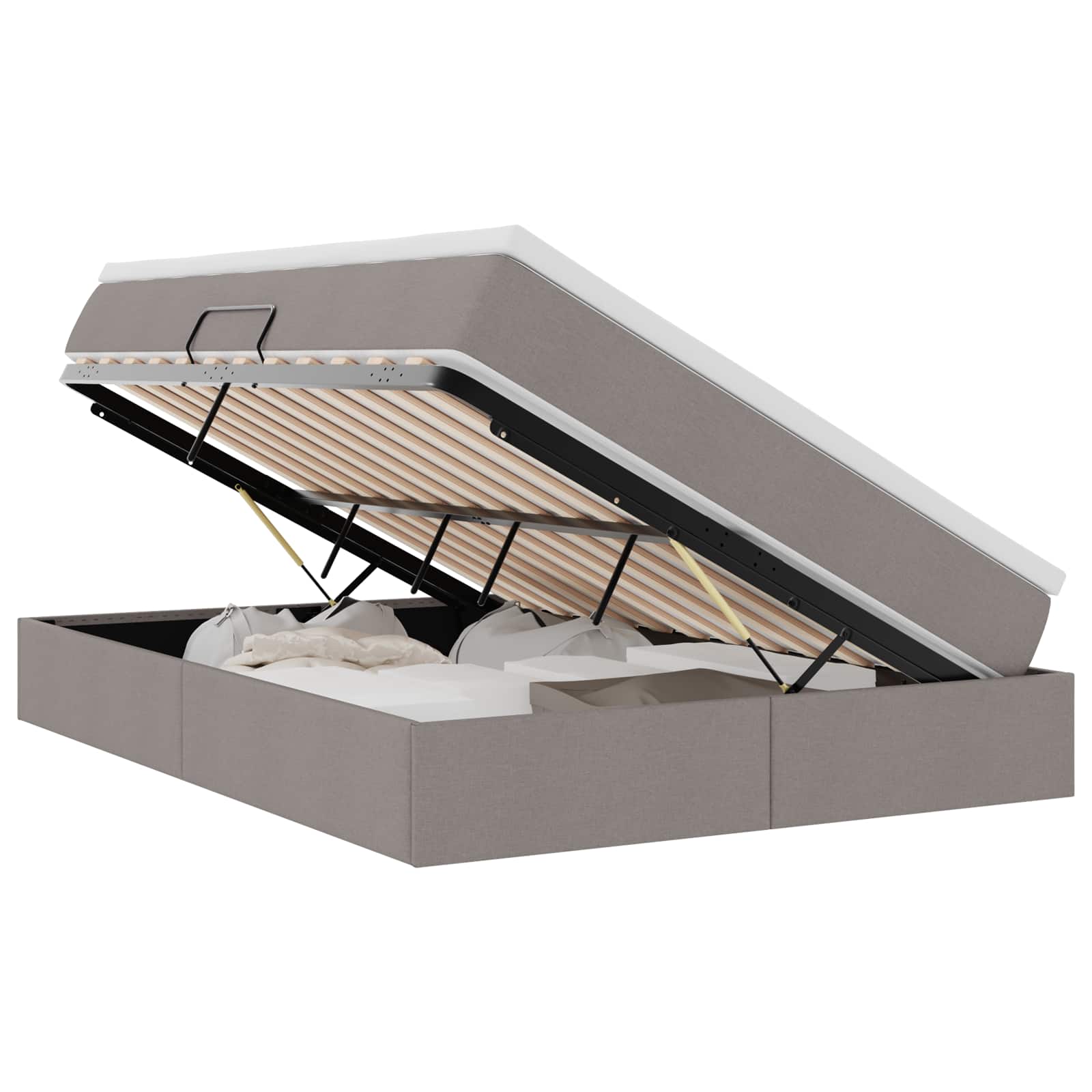 Κρεβάτι με αποθηκευτικό χώρο και στρώμα Taupe 140 x 190 cm