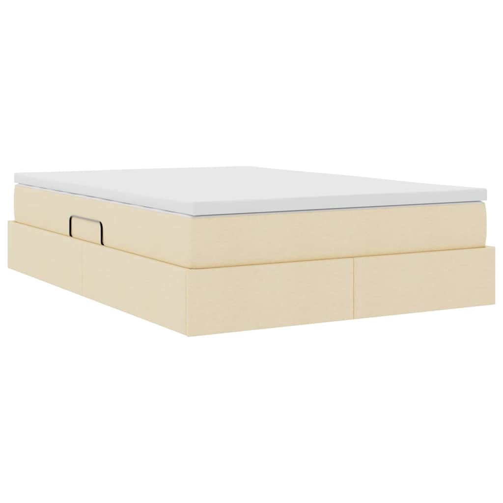 Κρεβάτι με αποθηκευτικό χώρο και στρώμα Κρεμ 140 x 190 cm - Pakobazaar