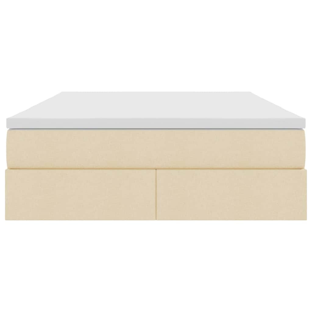 Κρεβάτι με αποθηκευτικό χώρο και στρώμα Κρεμ 140 x 190 cm - Pakobazaar