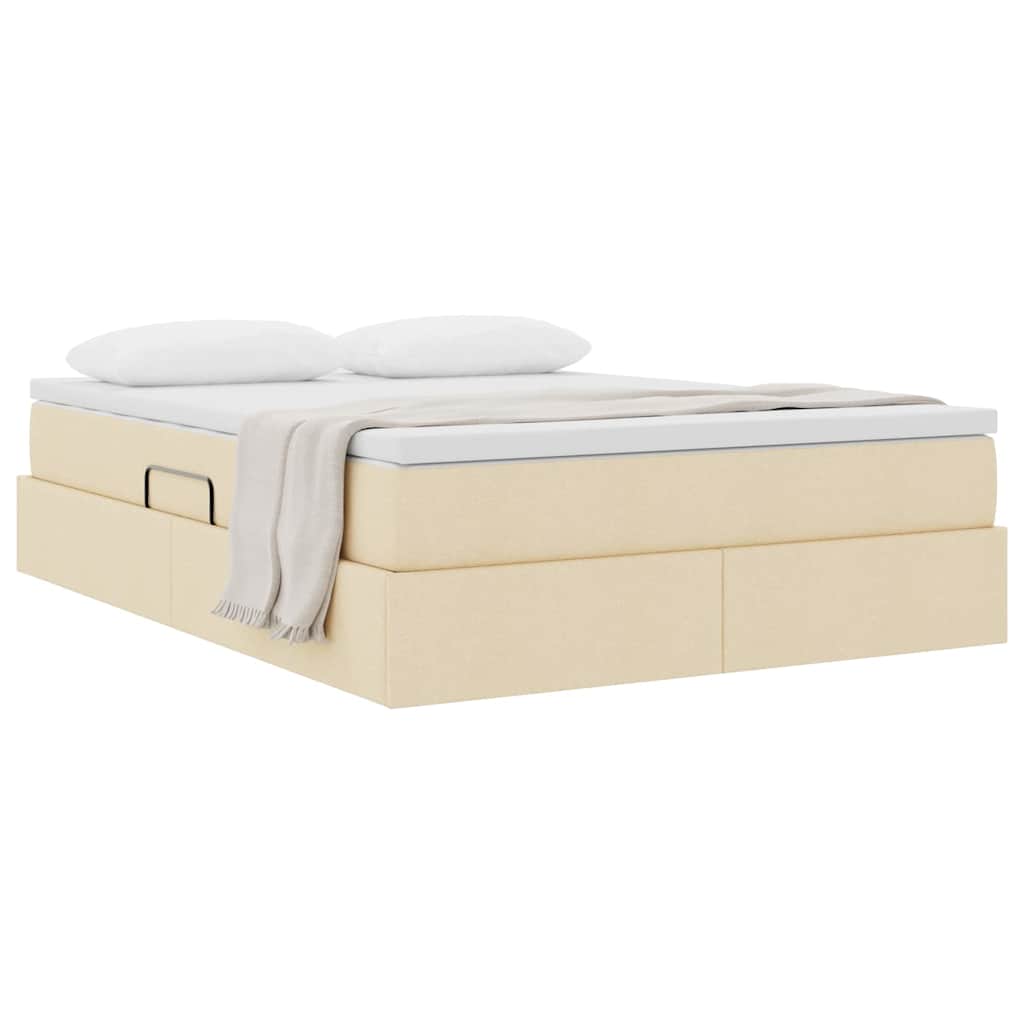 Κρεβάτι με αποθηκευτικό χώρο και στρώμα Κρεμ 140 x 190 cm - Pakobazaar