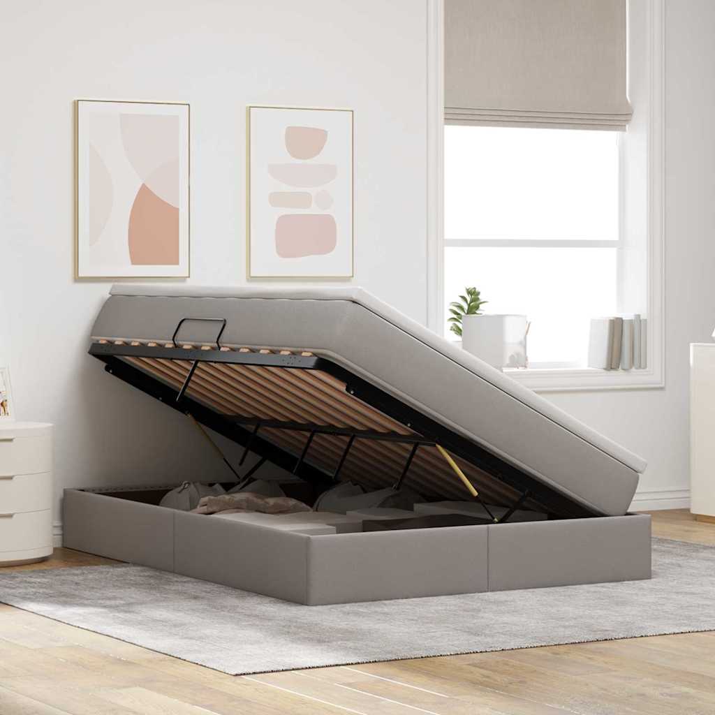 Κρεβάτι με αποθηκευτικό χώρο και στρώμα Taupe 140 x 200 cm