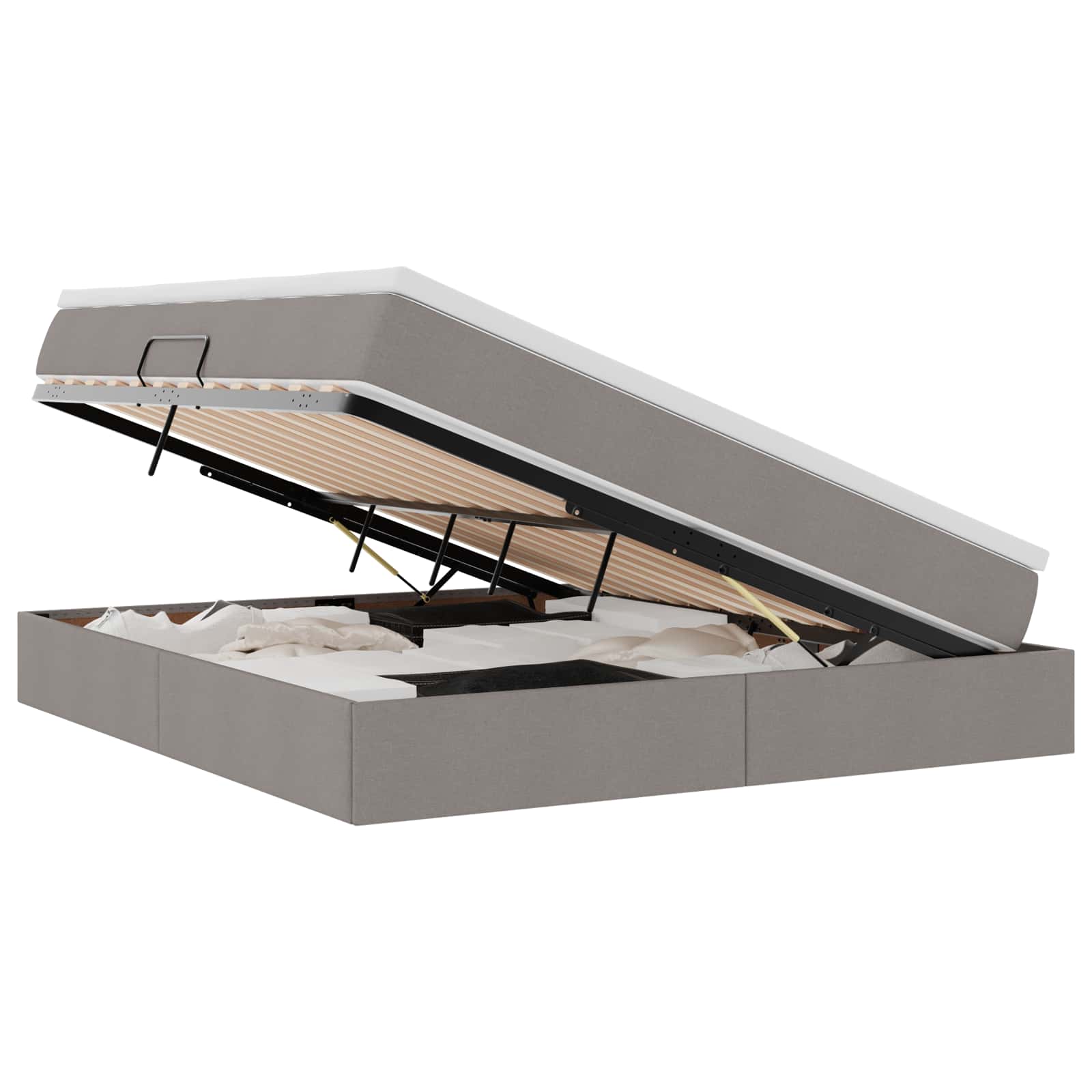 Κρεβάτι με αποθηκευτικό χώρο και στρώμα Taupe 180 x 200 cm - Pakobazaar