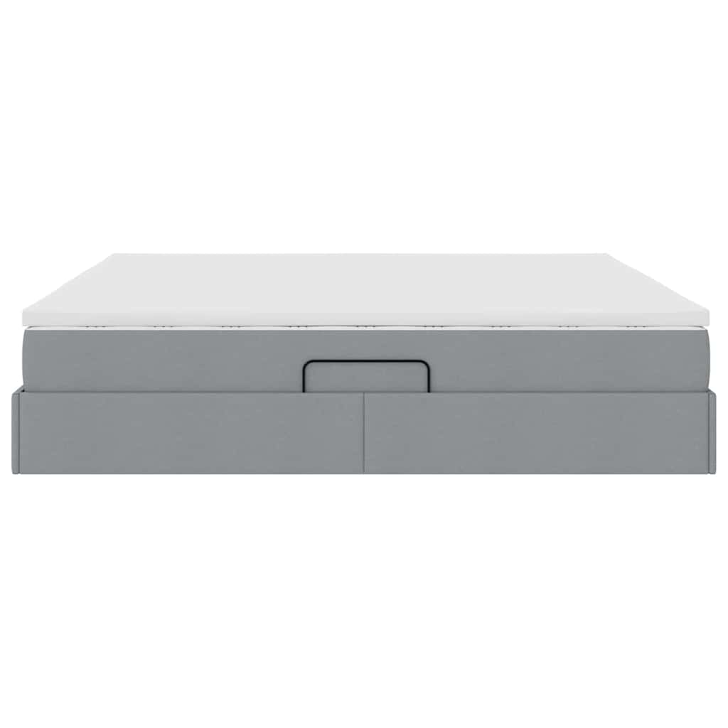 Κρεβάτι με αποθηκευτικό χώρο και στρώμα με στρώμα Ανοιχτό γκρι - Pakobazaar