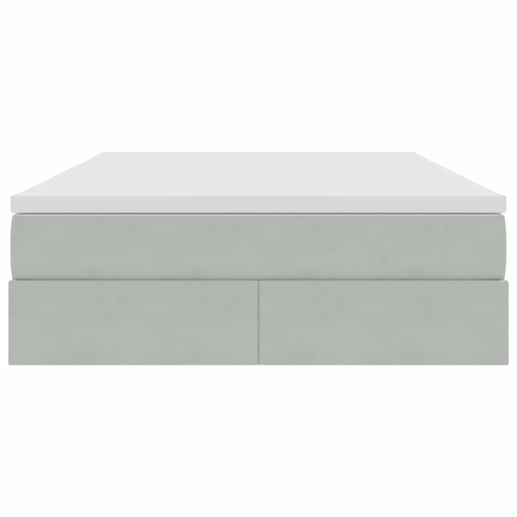 Κρεβάτι με αποθηκευτικό χώρο και στρώμα με στρώμα Ανοιχτό γκρι - Pakobazaar