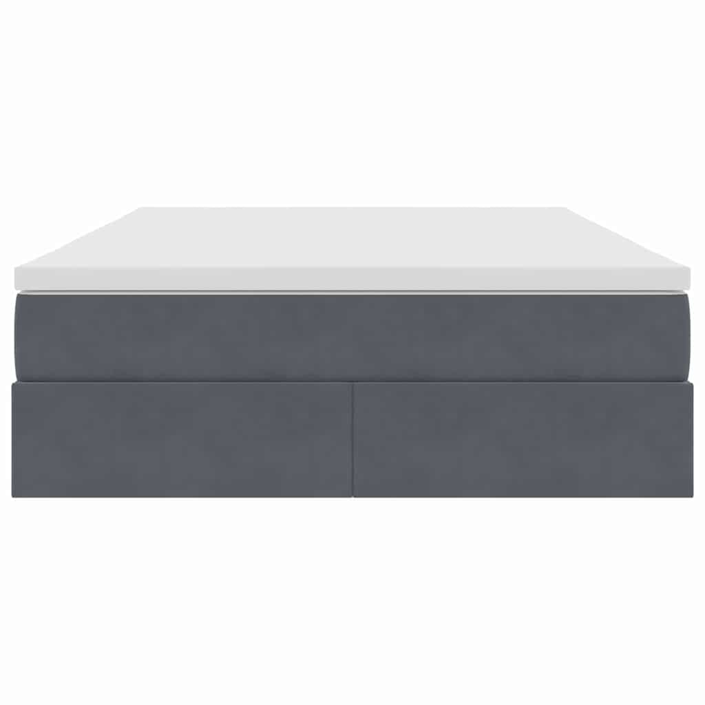 Κρεβάτι με αποθηκευτικό χώρο και στρώμα με στρώμα Σκούρο Γκρι