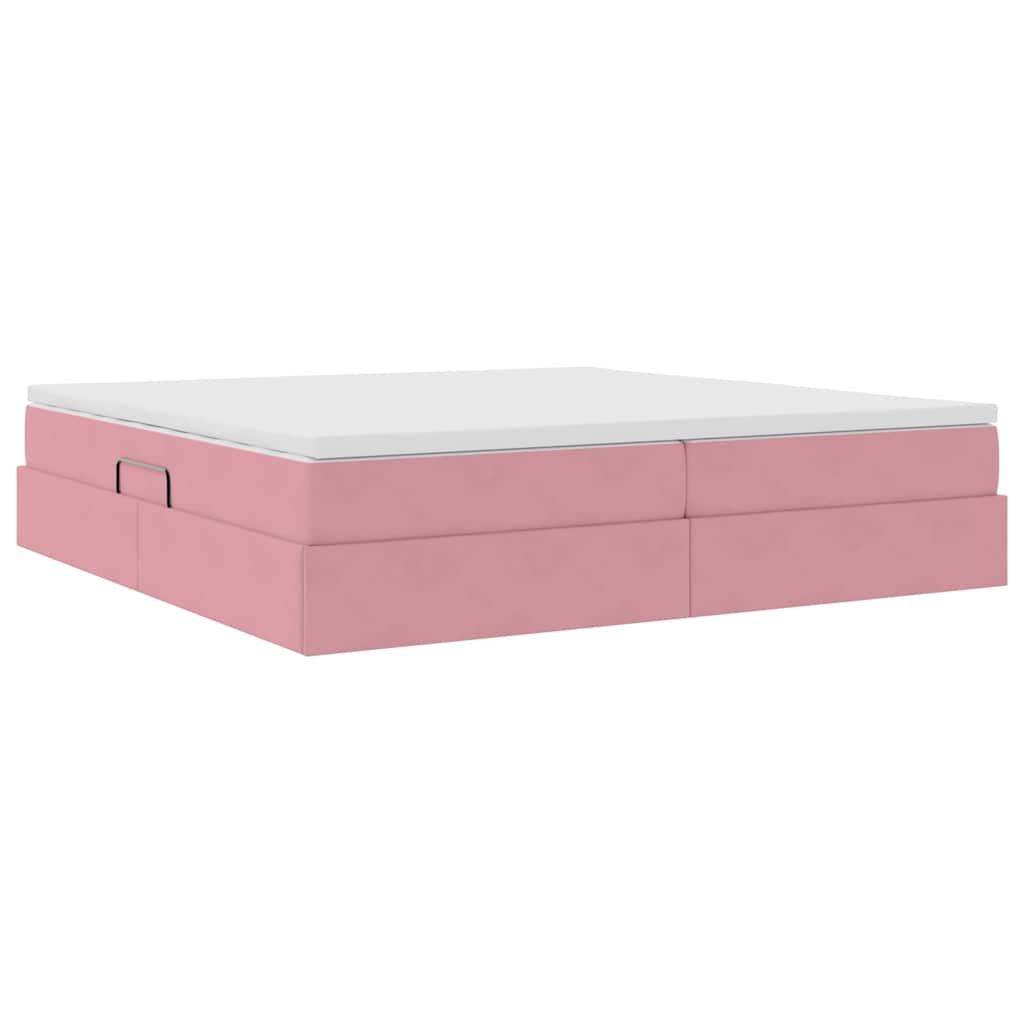 Κρεβάτι με αποθηκευτικό χώρο και στρώμα Ροζ 200 x 200 cm - Pakobazaar